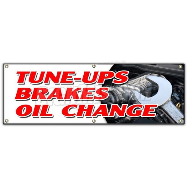 TUNE UPS BRAKES OIL CHANGE BANNER SIGN cars a/c brake muffler tire tech